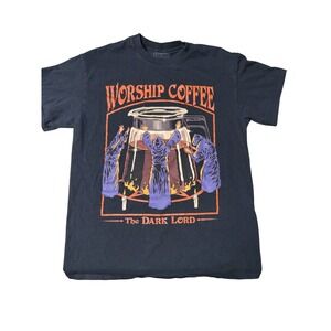 Steven Rhodes Coffee Dark Lord Cult Graphic T Shirt Black Size M